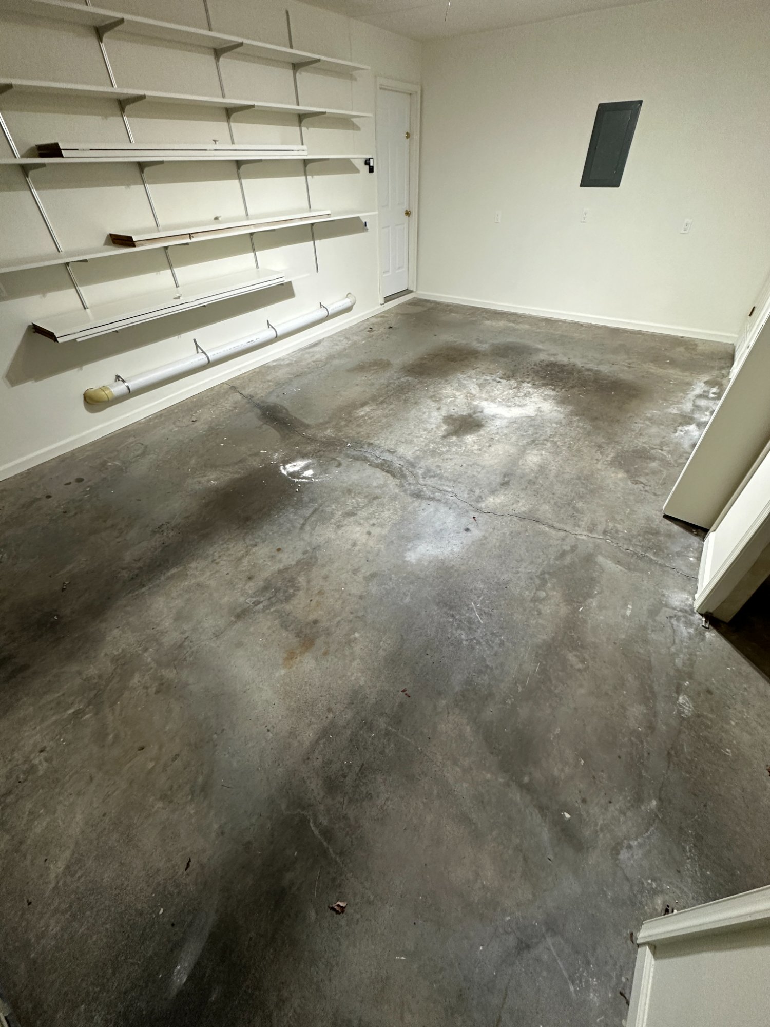 Before — cracked concrete floor