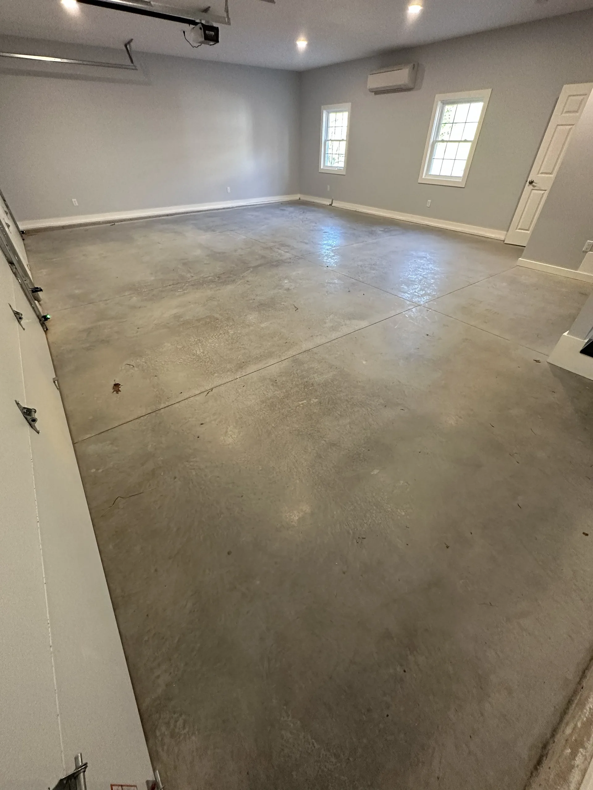 Before — cracked concrete floor